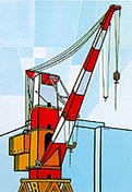 Cranes in Marghera - 1986 - acrylic - cm 70 x 100