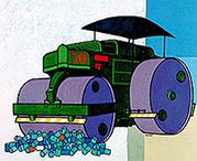 Rullo compressore - 1987 - olio su tela - cm 80 x 100