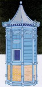 Kiosk in Florence - 1990 - acrylic - cm 60x120